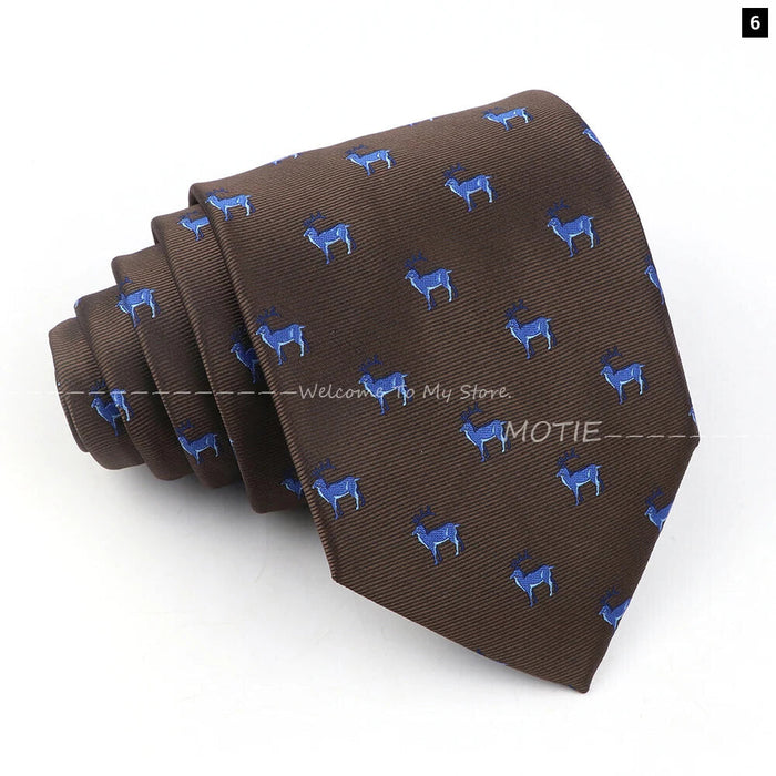 Horseback Riding Neckties Brown Polyester Ties For Men