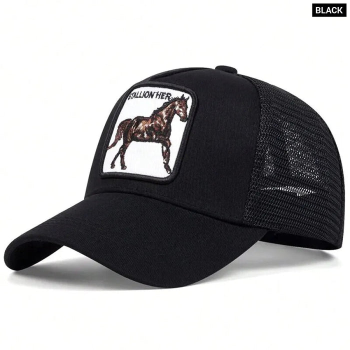 Adjustable Horse Stallion Baseball Cap / Hat For Outdoor Sun Protection