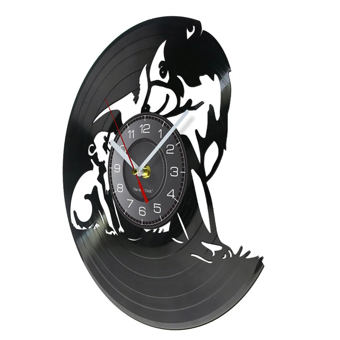 Wildlife Vinyl Record Wall Clock