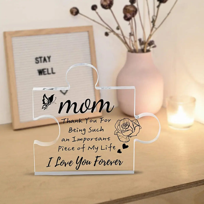 Engraved Puzzle Acrylic Plaque For Mom Perfect Gift For Mother's Day Or Birthday