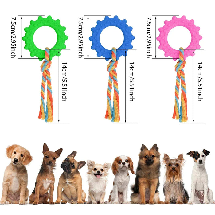 Durable Puppy Rope Toys Interactive Rubber Chew Toys