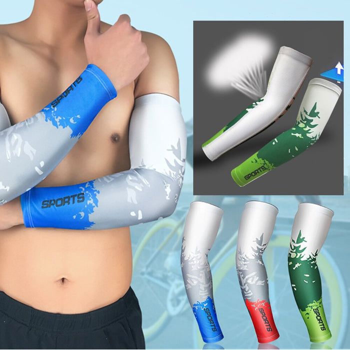 2Pcs Breathable Quick Dry UV Protection Arm Sleeves For Basketball Cycling