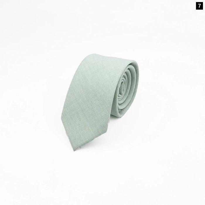 Sage Green Cotton Necktie For Weddings And Parties