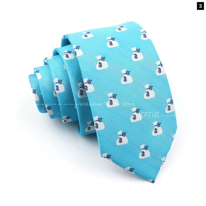 Blue Whale Pattern Tie For Weddings And Daily Wear