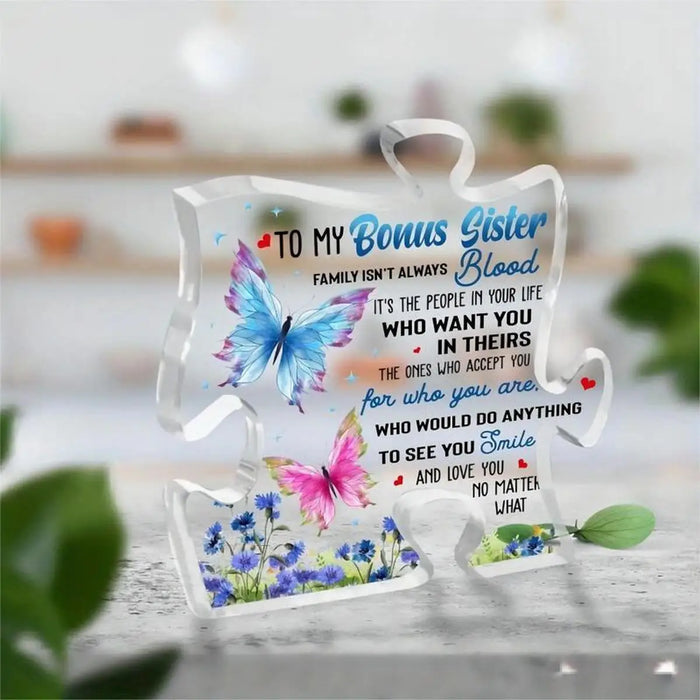 Sisters' Bonus Gifts Acrylic Puzzle Plaque For Birthday & Christmas