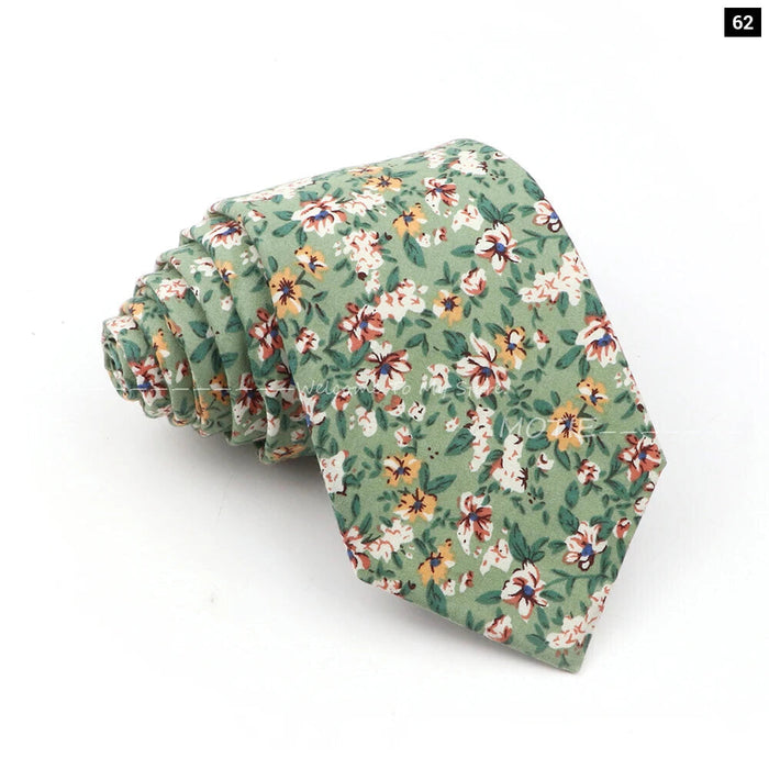 Blue Floral Cotton Ties For Weddings Business And Daily Wear