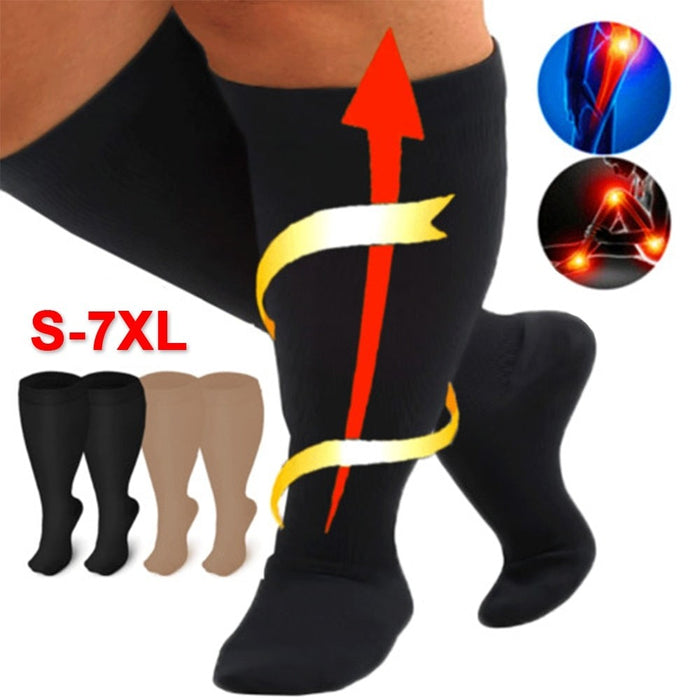 1Pair Calf Compression Knee High Stockings for Men Women Anti Varices Sports Running