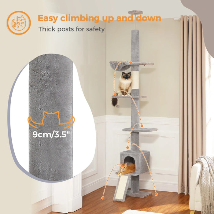 Adjustable 5 Tier Cat Tree Tower For Indoor Climbing