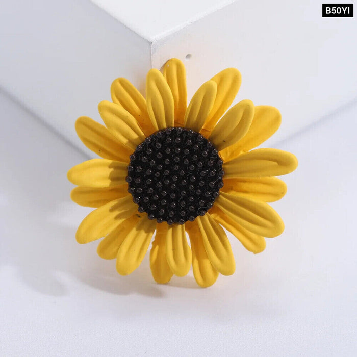 Sunflower Brooch Korean Fashion Enamel Pin For Casual Wear