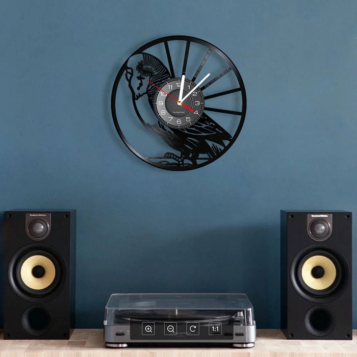 Nature Themed Budgie Vinyl Clock