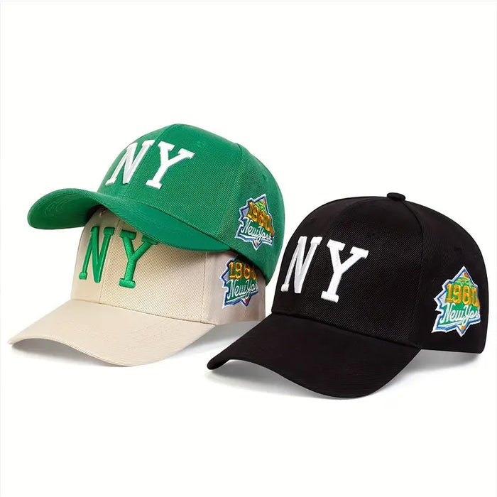 Ny Letter Embroidered Baseball Cap / Hat For Outdoor Wear