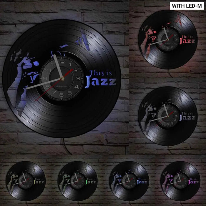 Silent Saxophone Vinyl Record Wall Clock