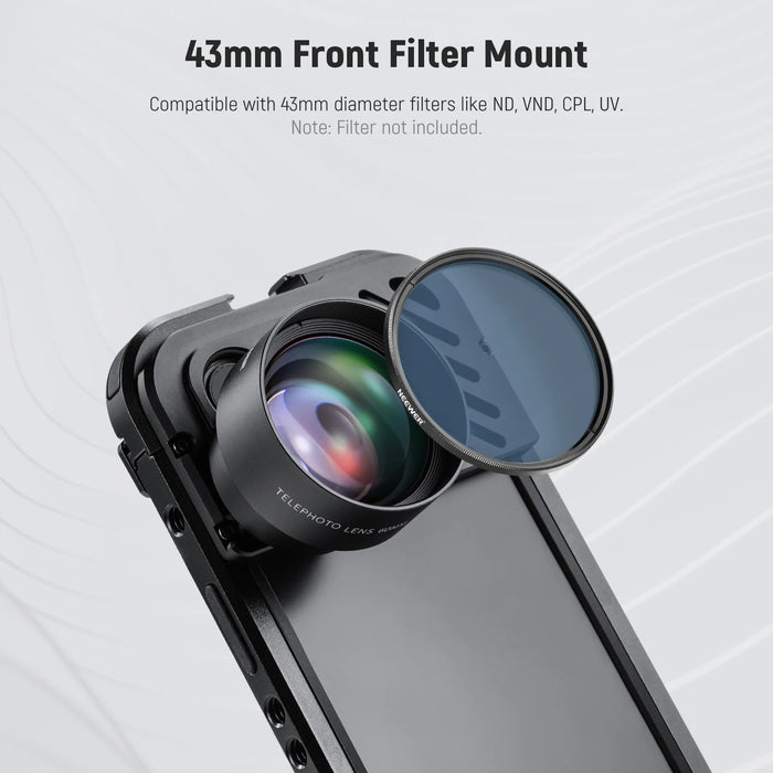 Hd 60Mm Telephoto Lens 2X For Iphone/Samsung/Xiaomi Cage Case 17Mm Adapter