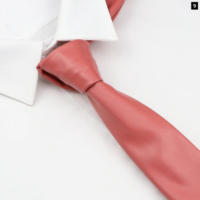 Colourful Pu Leather Ties For Men Weddings And Business