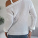 Off Shoulder Metal Buckle Sweater For Women