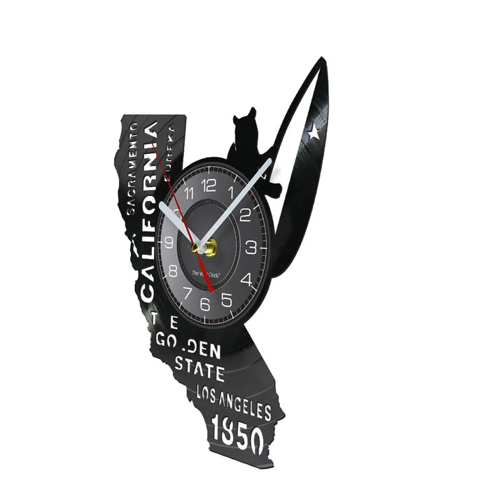 California State Vinyl Record Wall Clock