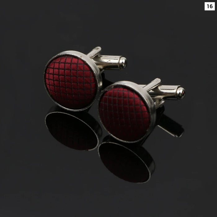 Plaid Cufflinks For Men