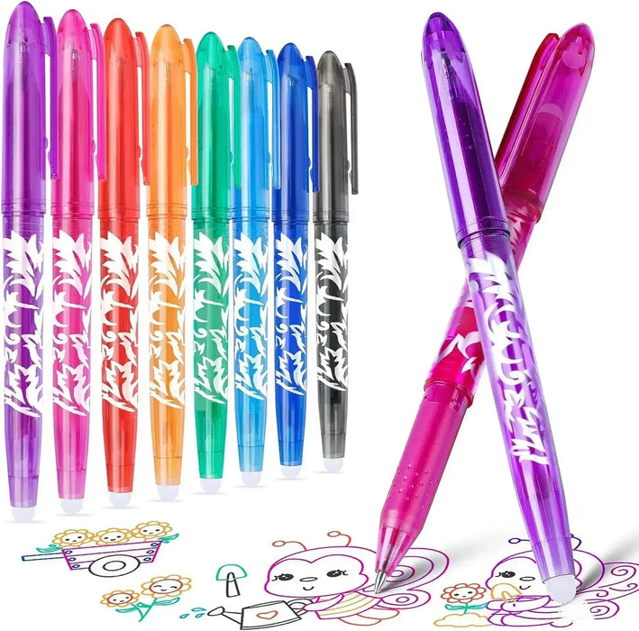 8/12 Pieces Multi Colour Erasable Gel Pens 0.5Mm Kawaii Writing Set