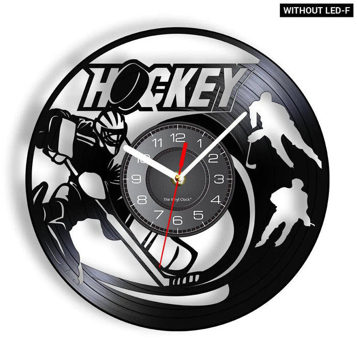 Usa Flag Hockey Vinyl Record Wall Clock