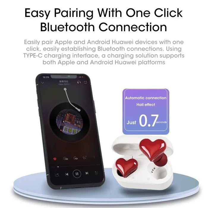 Wireless Heart Shaped Tooth Earphones With Noise Reduction