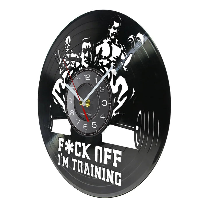 Motivational Fitness Vinyl Record Clock