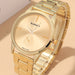 5pcs Women’s Fashion Simple Gold Steel Band Quartz Watch