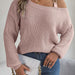 Off Shoulder Metal Buckle Sweater For Women