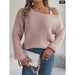 Off Shoulder Metal Buckle Sweater For Women