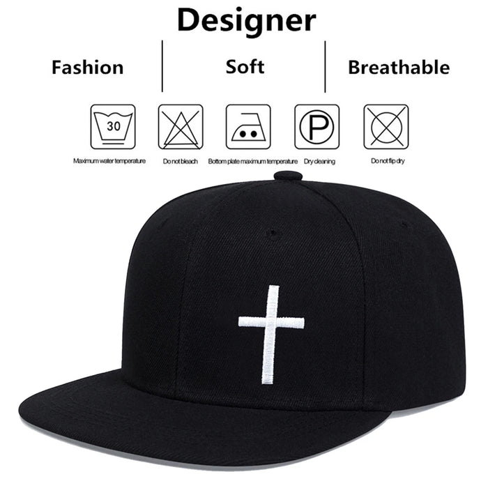 Adjustable Cross Embroidery Baseball Cap / Hat For Outdoor Wear