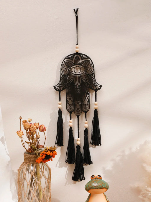 Boho Hamsa Wall Decor With Macrame And Evil Eye