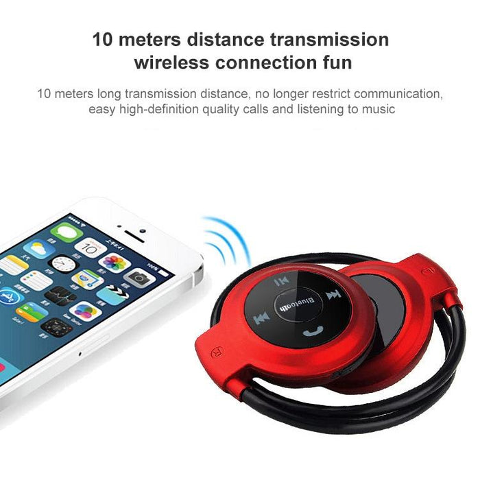 Mini-503 MP3 Player Bluetooth Earphones Supports FM Radio & 32GB TF Card