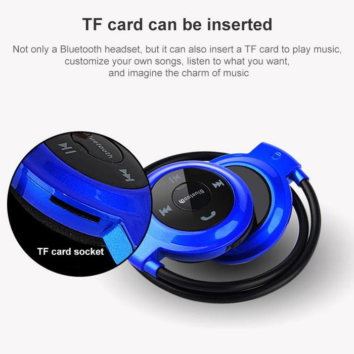 Mini-503 MP3 Player Bluetooth Earphones Supports FM Radio & 32GB TF Card