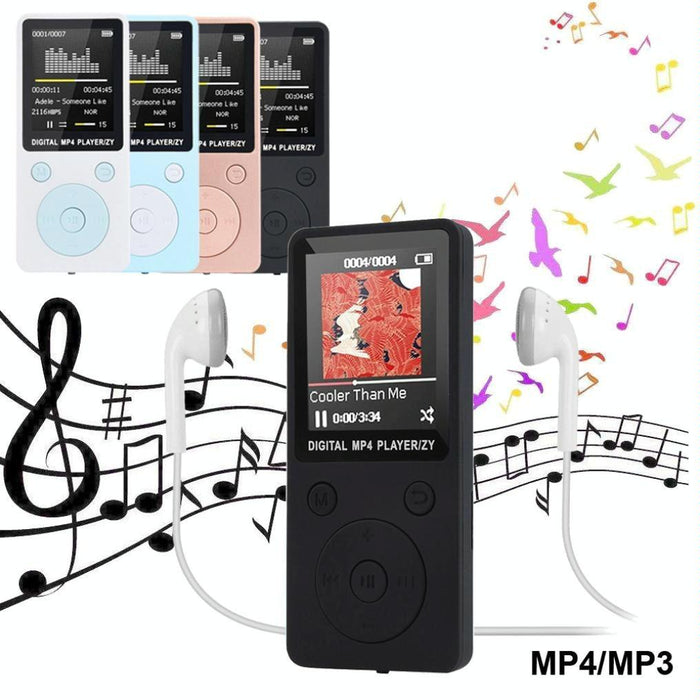 Portable Mp4 Music Player With Fm Radio & Recording Black