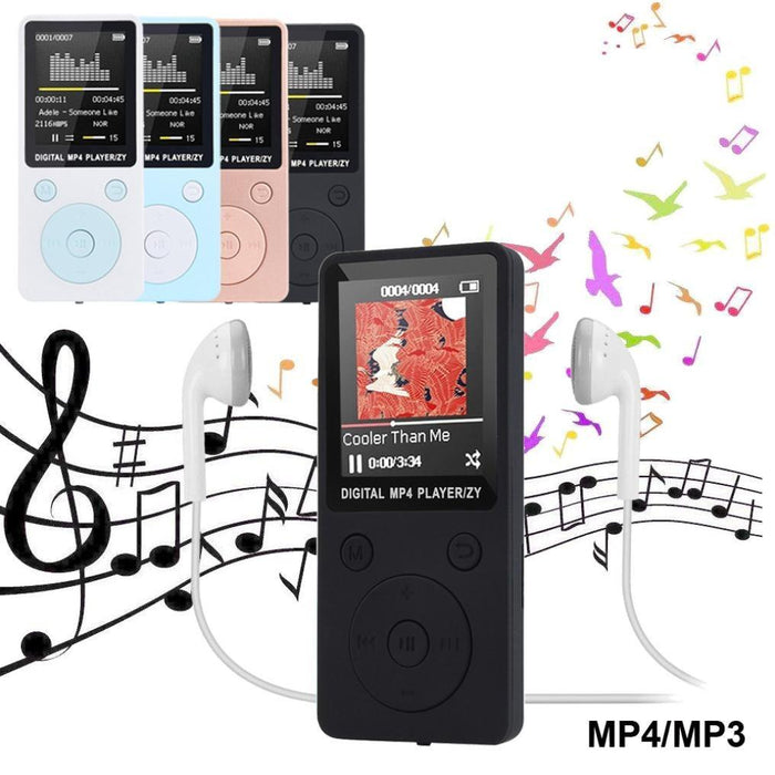 Portable Mp4 Music Player With Fm Radio & Recording Black