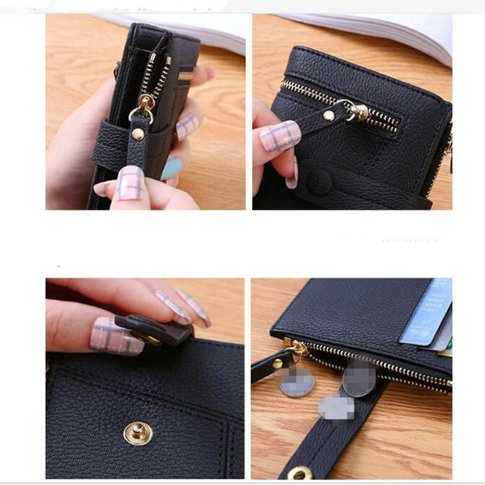 Women Two-Folding Wallet Multi-Function Clutch Bag Small Wallet
