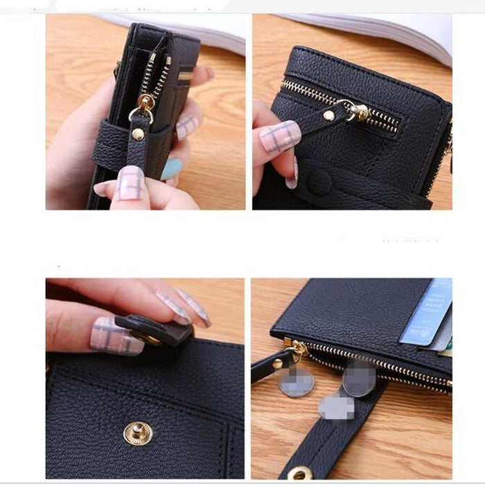 Women Two-Folding Wallet Multi-Function Clutch Bag Small Wallet