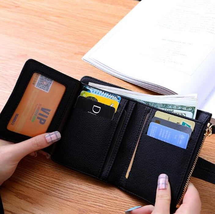 Women Two-Folding Wallet Multi-Function Clutch Bag Small Wallet