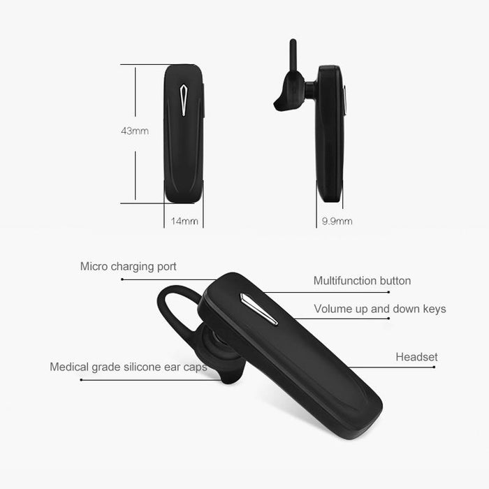 Stereo Bluetooth V4.1 Wireless Hands Free Earphone For Samsung Black