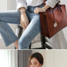 3 In 1 Leather Women Large Tote Bags Shoulder Messenger Bag