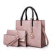 3 In 1 Leather Women Large Tote Bags Shoulder Messenger Bag