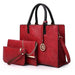 3 In 1 Leather Women Large Tote Bags Shoulder Messenger Bag