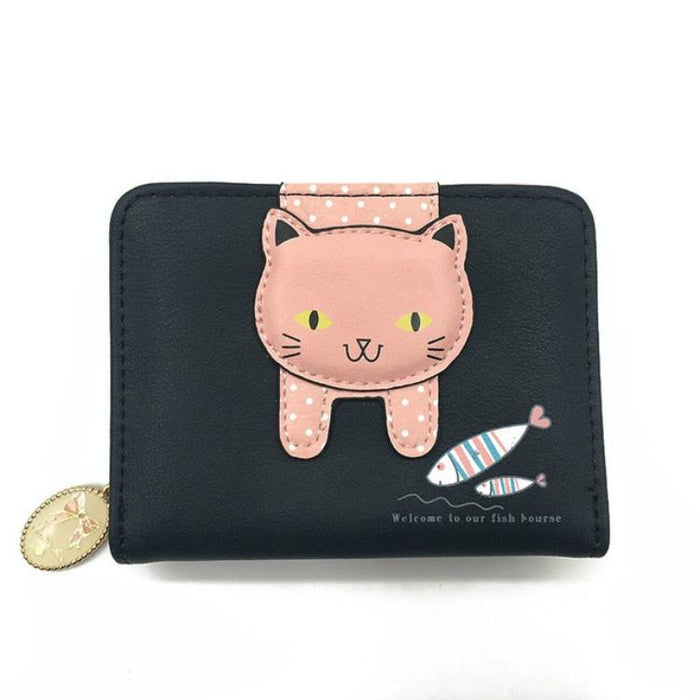 Adorable Cat Zip Wallet For Women