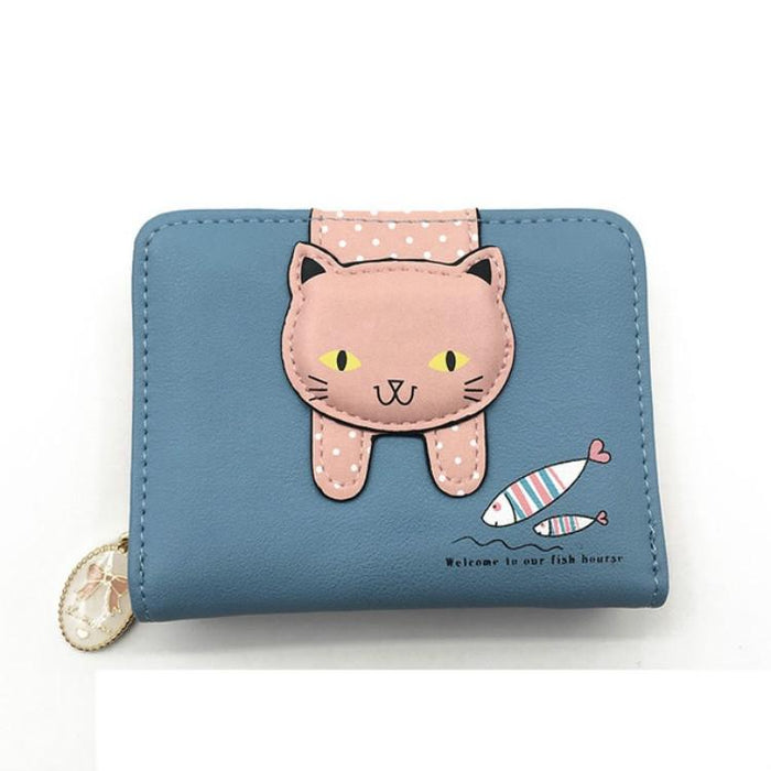 Adorable Cat Zip Wallet For Women