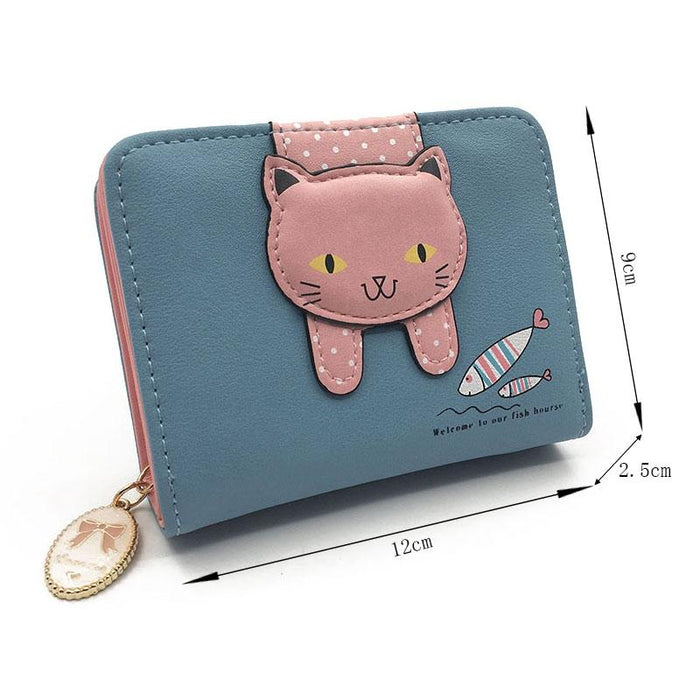 Adorable Cat Zip Wallet For Women