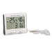 Digital Thermometer Hygrometer with External Sensor - White