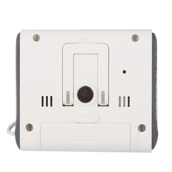 Digital Thermometer Hygrometer with External Sensor - White