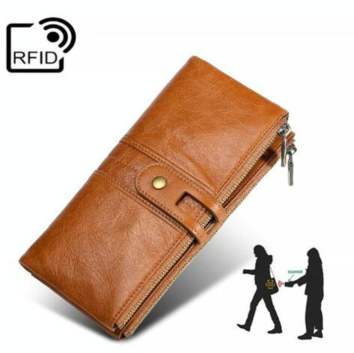 Secure Leather Wallet with Card Slots - Anti-theft