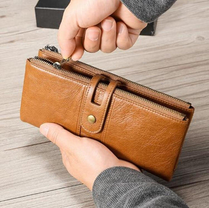 Secure Leather Wallet with Card Slots - Anti-theft