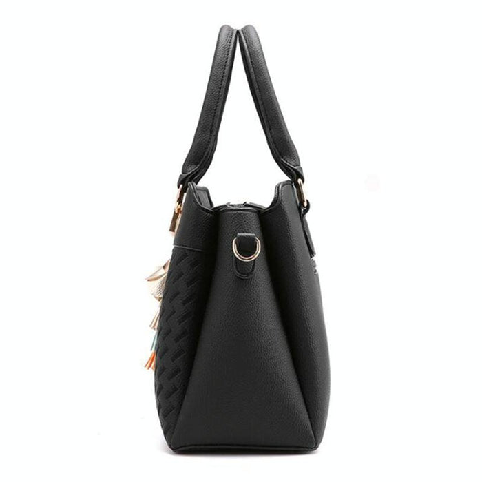 Women Tassel Leather Embroidery Crossbody Shoulder Bag