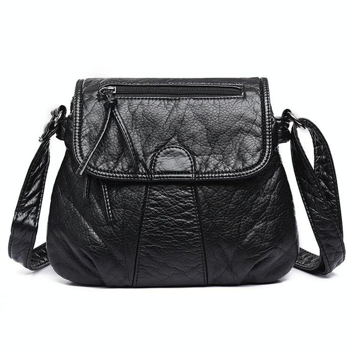 Messenger Bags Soft Washed Pu Leather Bag Fashion Female